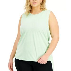 ID Ideology Women's Keyhole Back Tank Top Green Size 3X, shirt